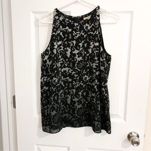 Banana Republic Black and Gray Floral Tank Top - size M